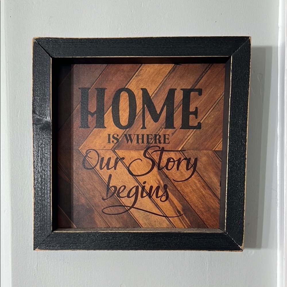 Wooden Wall Art with Black Frame